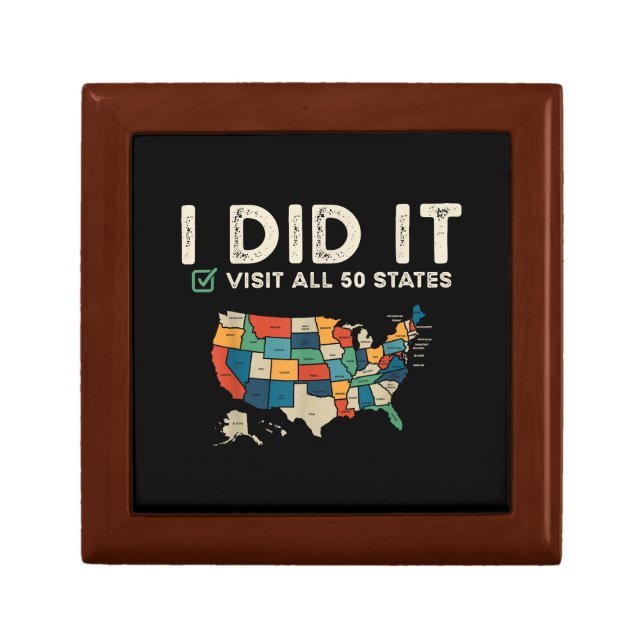 Visited All 50 US States - USA Map Travel - Visit  Gift Box (Front)