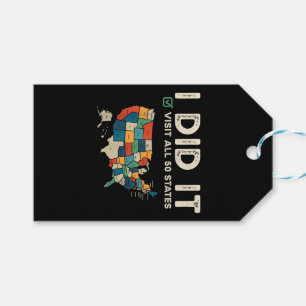 Visited All 50 US States - USA Map Travel - Visit  Gift Tags