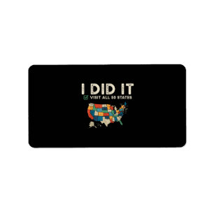 Visited All 50 US States - USA Map Travel - Visit  Label