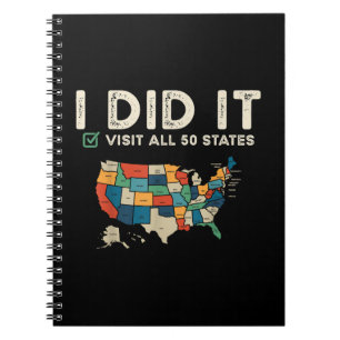 Visited All 50 US States - USA Map Travel - Visit Notebook