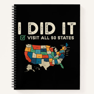 Visited All 50 US States - USA Map Travel - Visit Notebook
