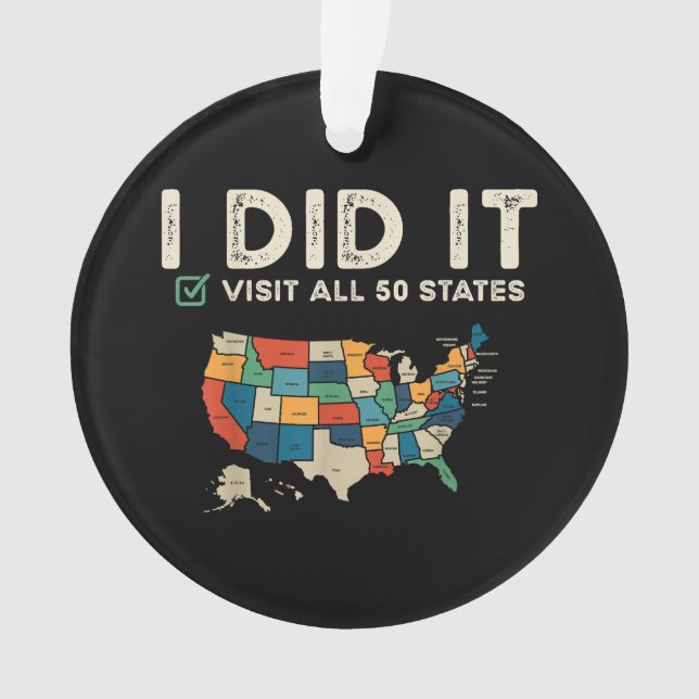 Visited All 50 US States - USA Map Travel - Visit  Ornament (Front)