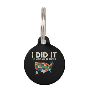 Visited All 50 US States - USA Map Travel - Visit  Pet ID Tag