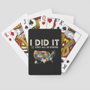 Visited All 50 US States - USA Map Travel - Visit  Poker Cards