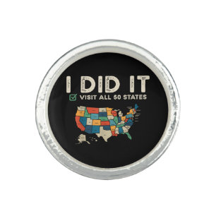 Visited All 50 US States - USA Map Travel - Visit Ring