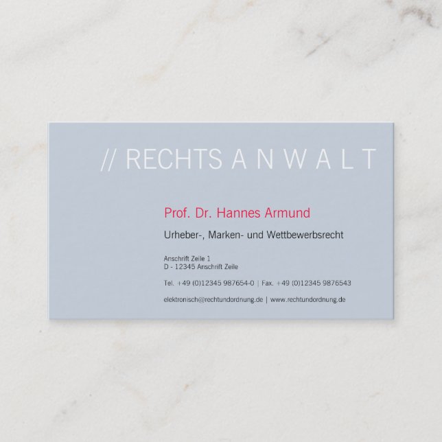 Visitenkarten Frischer Luxus Business Card (Front)