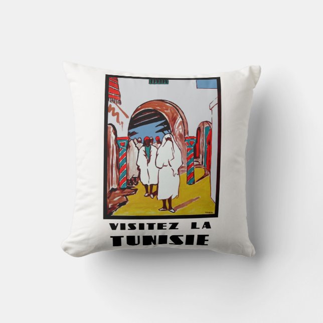Visitez La Tunisie Throw Pillow (Front)