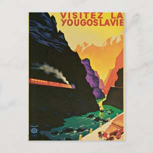 Visitez La Yougoslavie  Vintage Travel Poster Art Postcard