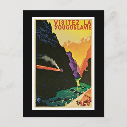 Visitez la Yougoslavie Vintage Travel Poster Postcard