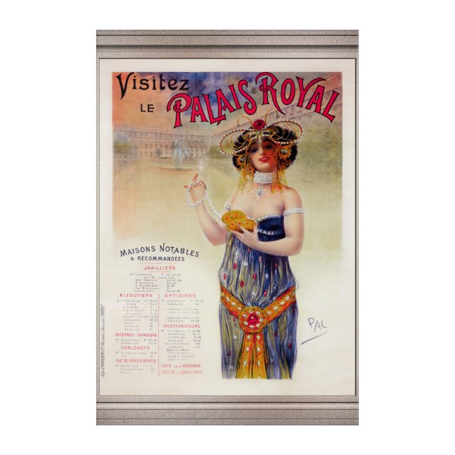 Visitez Le Palais Royal by Jean de Paleologue Acrylic Print (Front)