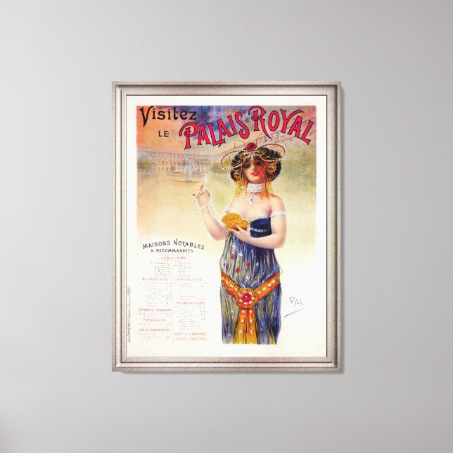 Visitez Le Palais Royal by Jean de Paleologue Canvas Print (Front)