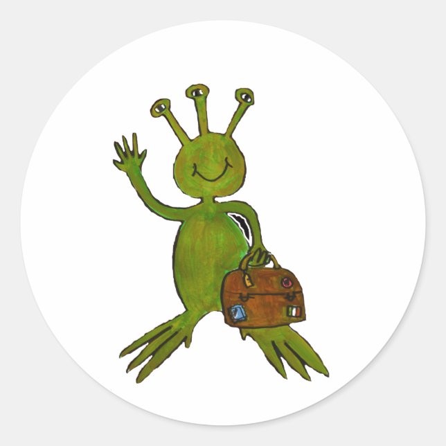 Visiting Alien Range Classic Round Sticker (Front)