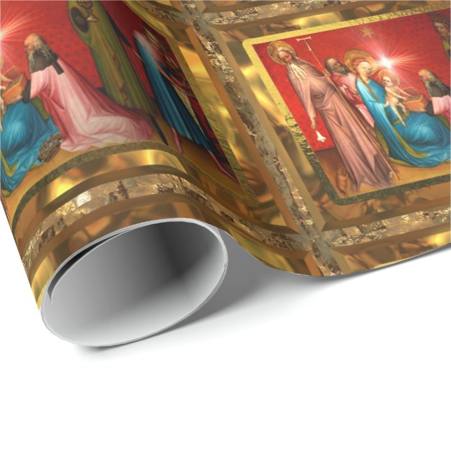 Visiting Baby Jesus Elegant Wrapping Paper (Roll Corner)