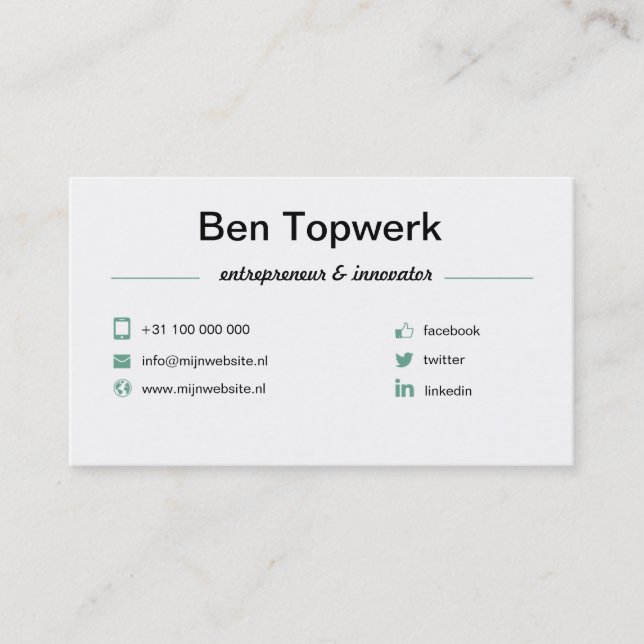 Visiting card werkzoekend 1 (Front)