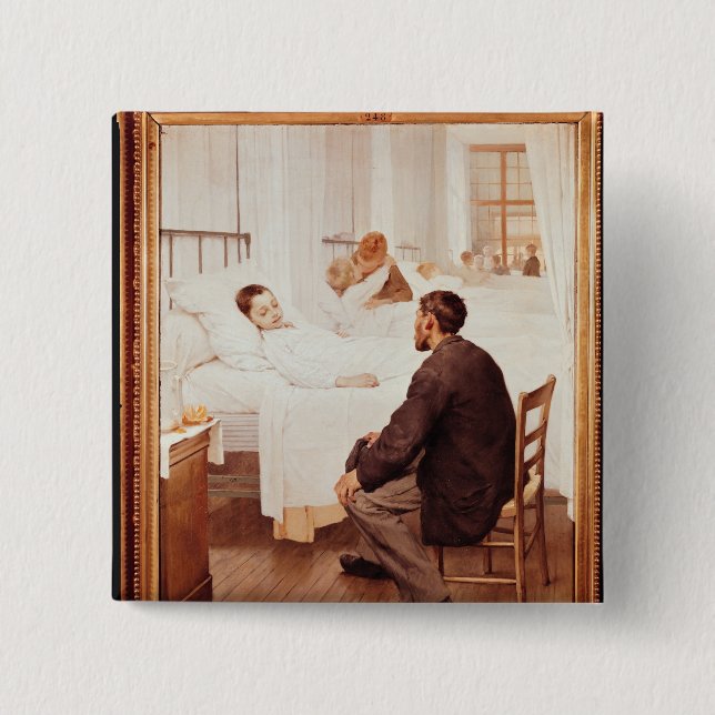 Visiting Day at the Hospital, 1889 Button (Front)