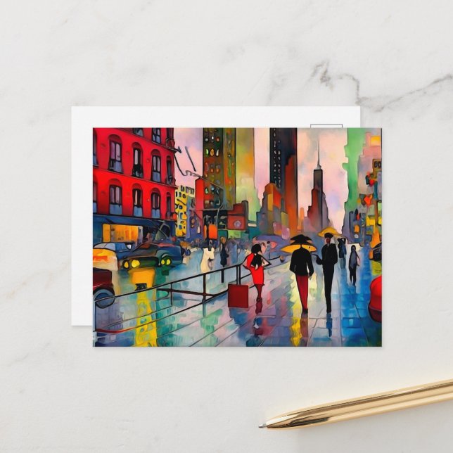 Visiting New York City Postcard (Front/Back In Situ)