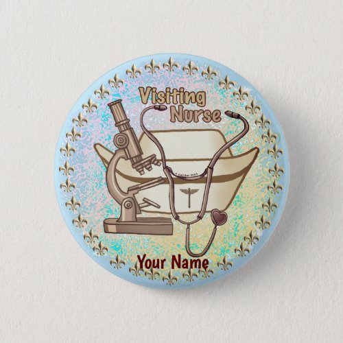Visiting Nurse Collage custom name  pin button