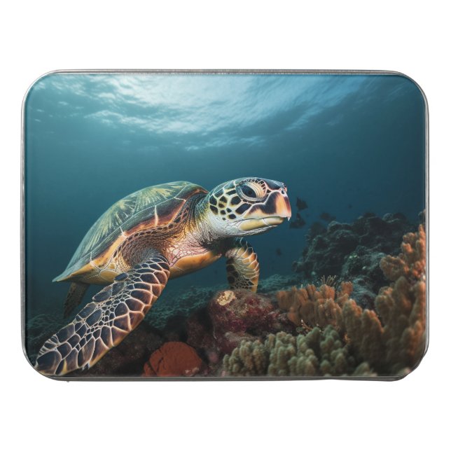 Visiting The Coral Reef - Sea Turtle Acrylic Jigsaw Puzzle (Case Horizontal)