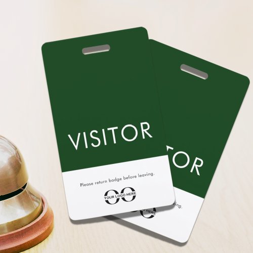 Visitor Badge Company Logo Green