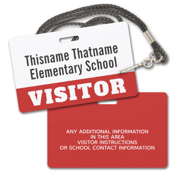 Visitor Badge - Parents Schools - Can Edit Color by ForTeachersOnly at Zazzle