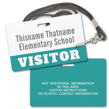 Visitor Badge - Parents Schools - Can Edit Color by ForTeachersOnly at Zazzle
