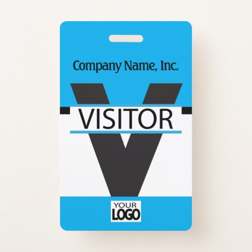 Visitor Badge with your Logo _ Baby Blue