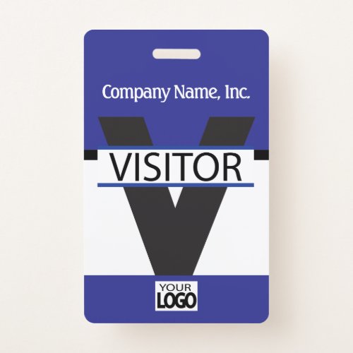 Visitor Badge with your Logo _ Blue