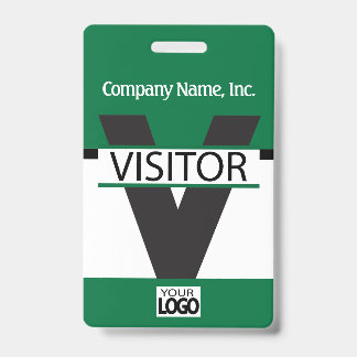 Visitor Badge with your Logo - Dark Green