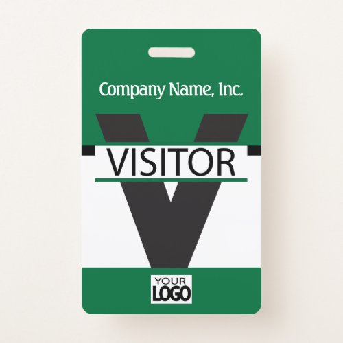Visitor Badge with your Logo _ Dark Green