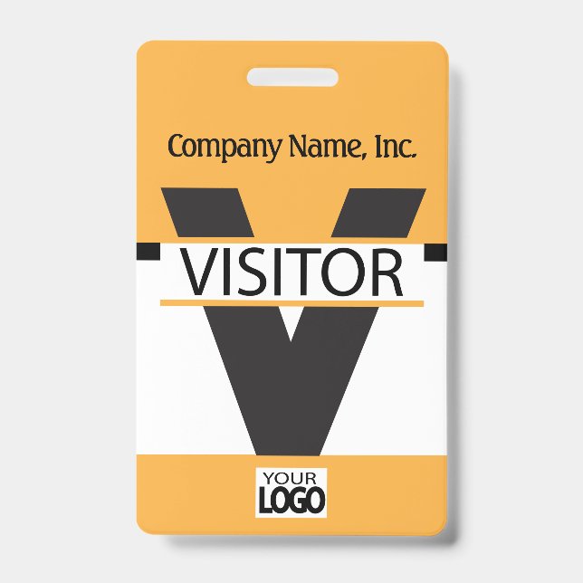 Visitor Badge with your Logo - Gold (Front)