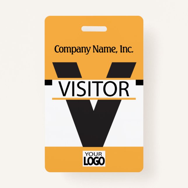 Visitor Badge with your Logo - Gold (Front)