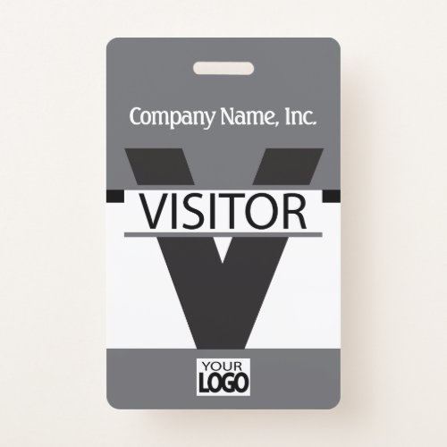 Visitor Badge with your Logo _ Gray