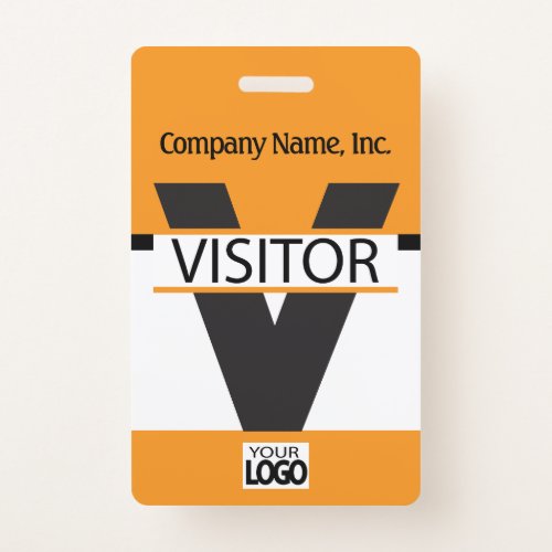 Visitor Badge with your Logo _ Orange