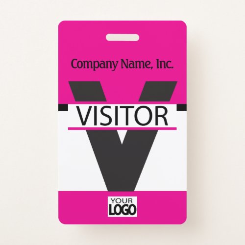 Visitor Badge with your Logo _ Pink