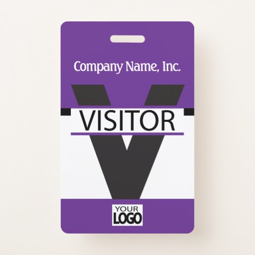 Visitor Badge with your Logo _ Purple