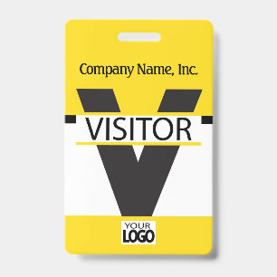 Visitor Badge with your Logo - Yellow