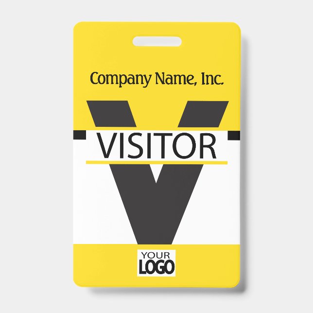Visitor Badge with your Logo - Yellow (Front)