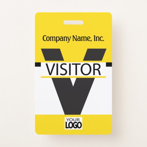 Visitor Badge with your Logo _ Yellow