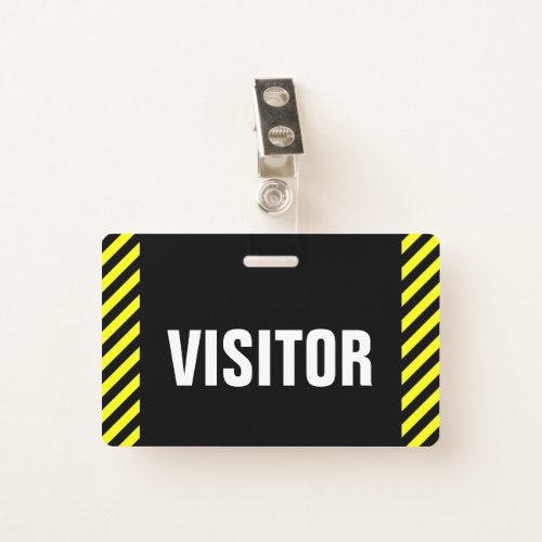 VISITOR  Black  Yellow Stripes Badge