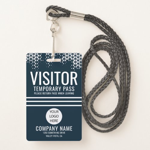 Visitor Blue Company Logo Visitor Pass ID Badge