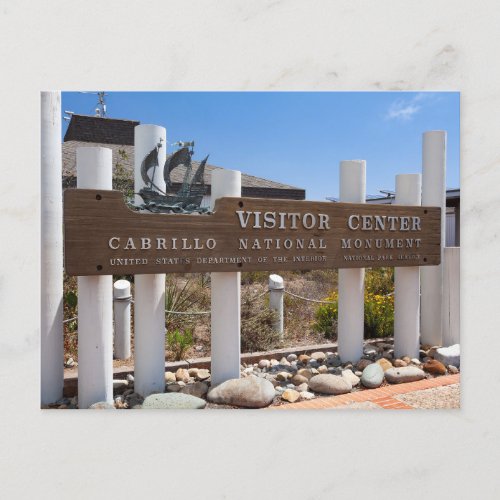 Visitor Center Sign Cabrillo National Monument CA Postcard