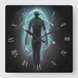 Visitor from another dimension square wall clock