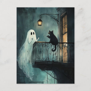 Visitor Ghost at the Balcony's Cat Postcard