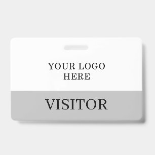 Visitor ID in White & Gray Horizontal Customize Badge