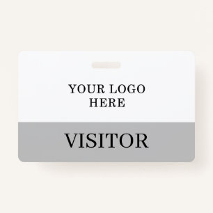 Visitor ID in White & Gray Horizontal Customize Badge