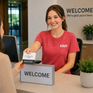 Visitor ID in White & Gray Horizontal Customize Badge