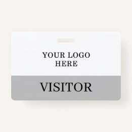 Visitor ID in White & Gray Horizontal Customize Badge
