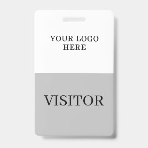 Visitor ID in White & Gray Vertical Customize Badge