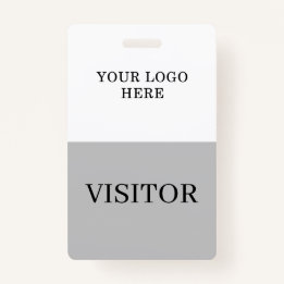 Visitor ID in White & Gray Vertical Customize Badge
