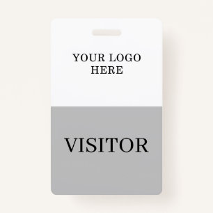 Visitor ID in White & Gray Vertical Customize Badge